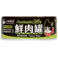 汪喵星球  鮮肉罐 貓罐頭 [經典主食罐] 放牧鹿肉 80g [98% 鮮肉無膠] (FM104)