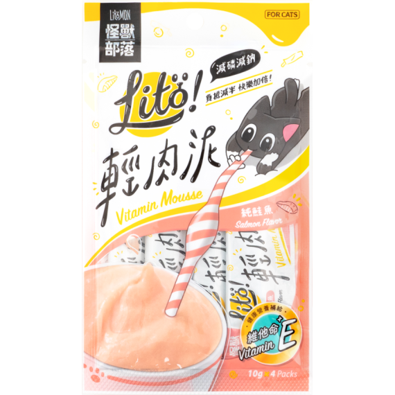 怪獸部落 LITÖ! 輕肉泥 [維他命E添加] 純鮭魚 10g×4條 (C349)